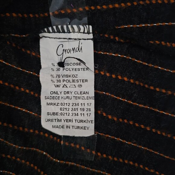 Grandi Women's Black Striped Exposed Front Pockets Long Sleeve Tunic Top Size M - Picture 9 of 12